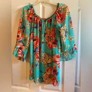 Beautiful Vibrant Floral Blouse/Tunic